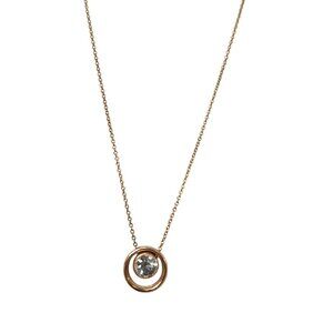 Claires Rose Gold Solitaire Floating Crystal Necklace Dainty Minimalist Coquette